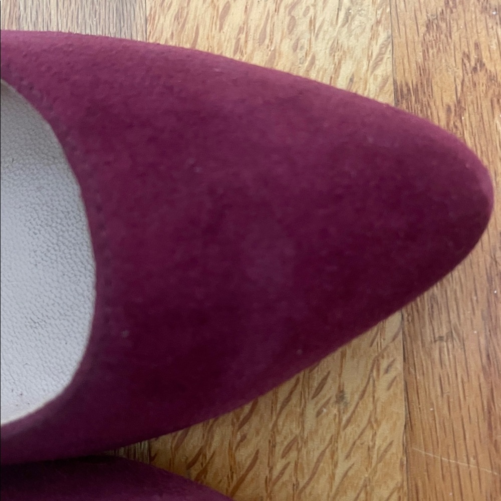 Marc Fisher Wine/Burgundy Suede Pointed Toe Pumps with Block Heel- - Picture 5 of 7
